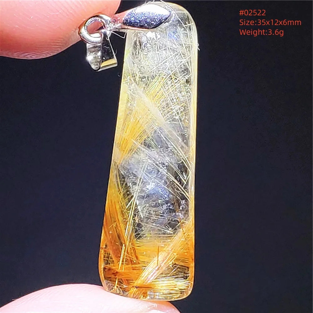 Gold Rutilated Quartz Pendant-ToShay.org