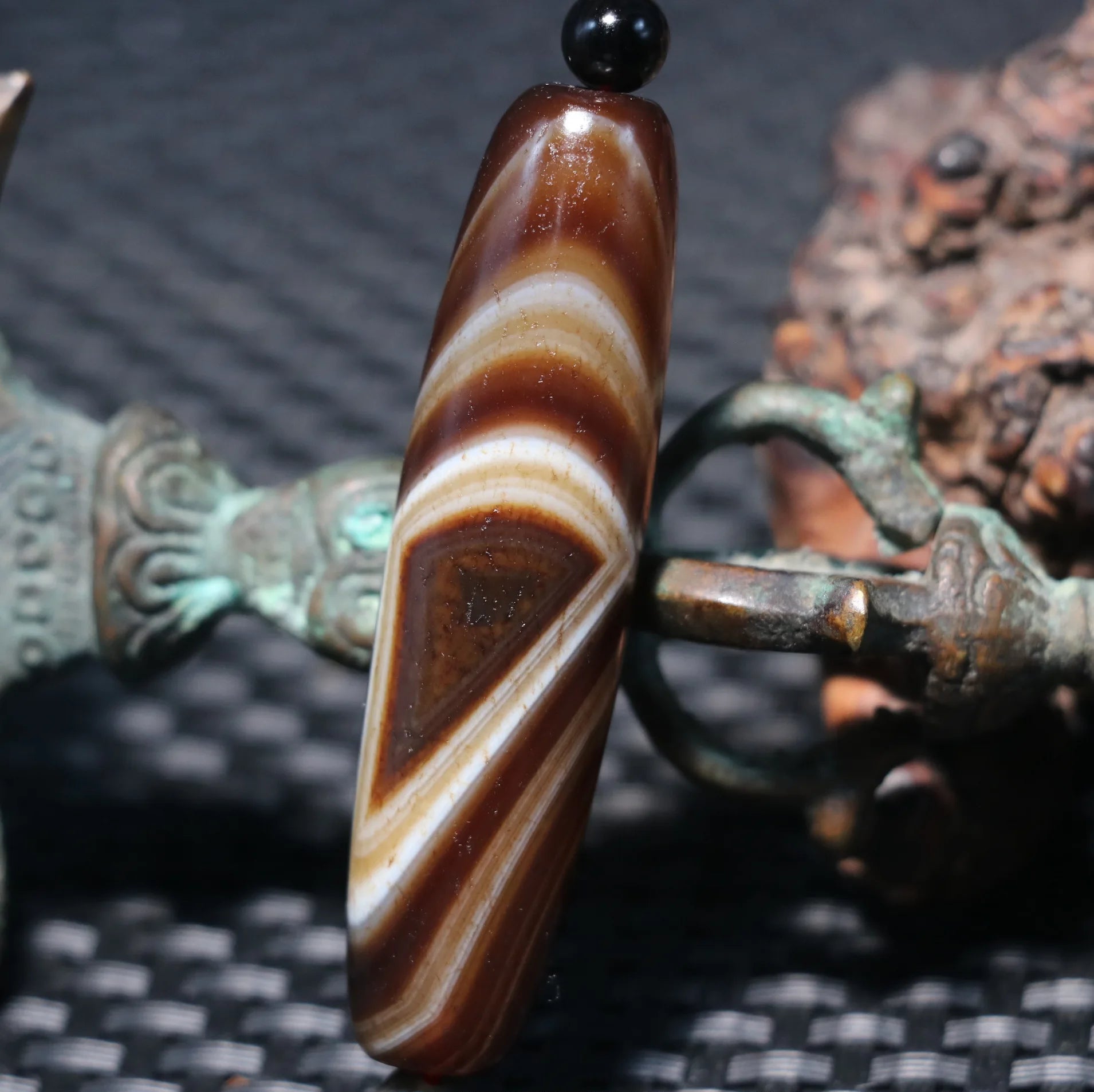Tibetan Agate Dzi Bead-ToShay.org