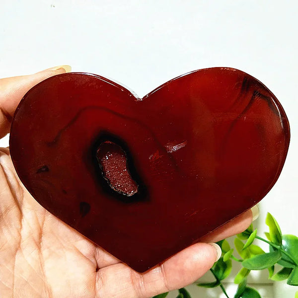 Red Agate Geode Heart-ToShay.org