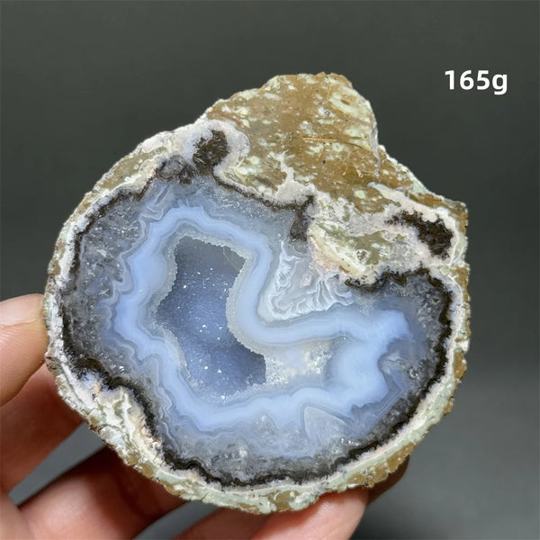 White Agate Crystal Cave Egg-ToShay.org
