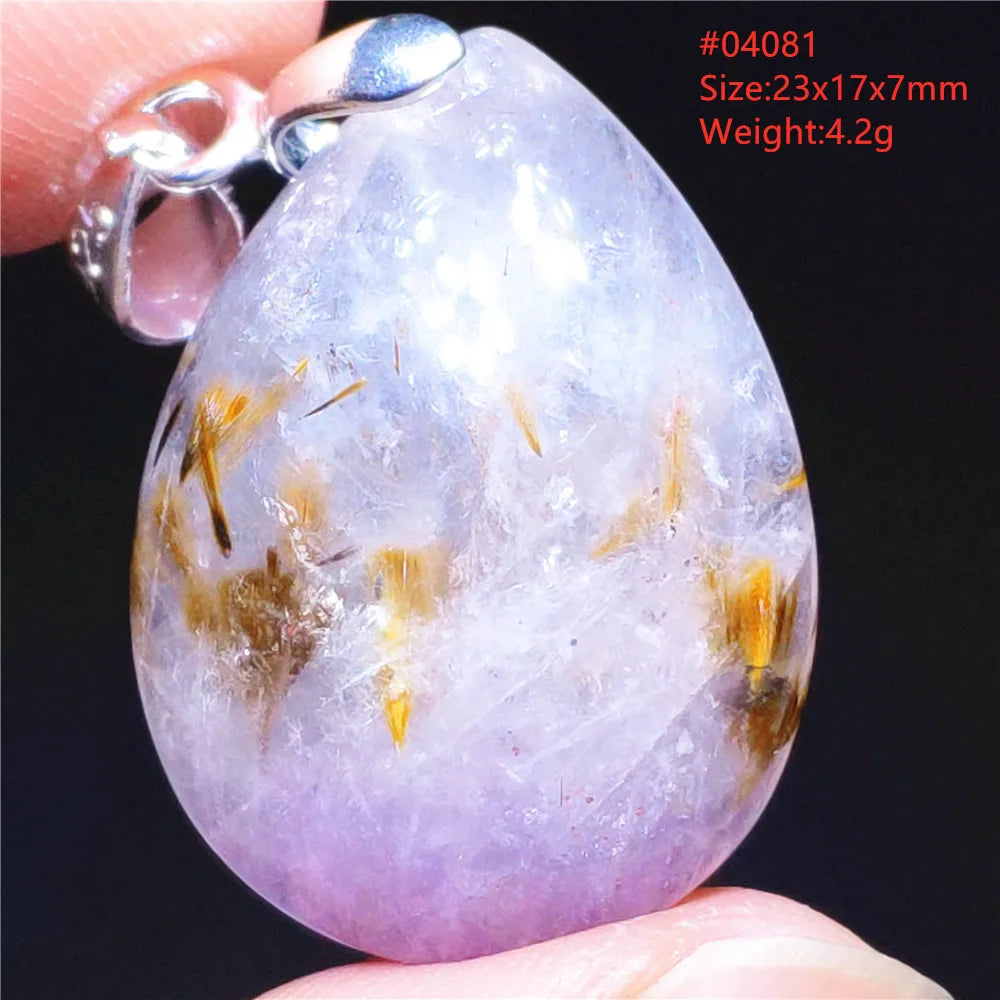 Purple Rutilated Auralite Pendant-ToShay.org
