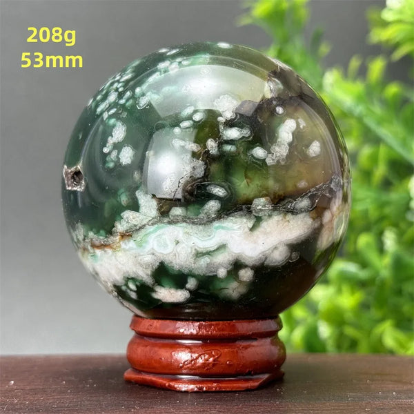 Green Cherry Blossom Agate Ball-ToShay.org