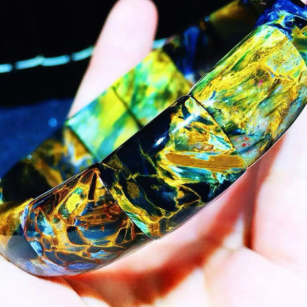 Blue Pietersite Chatoyant Bracelet-ToShay.org