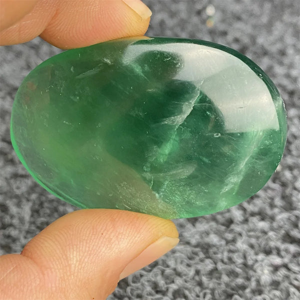 Green Fluorite Palm Stone-ToShay.org