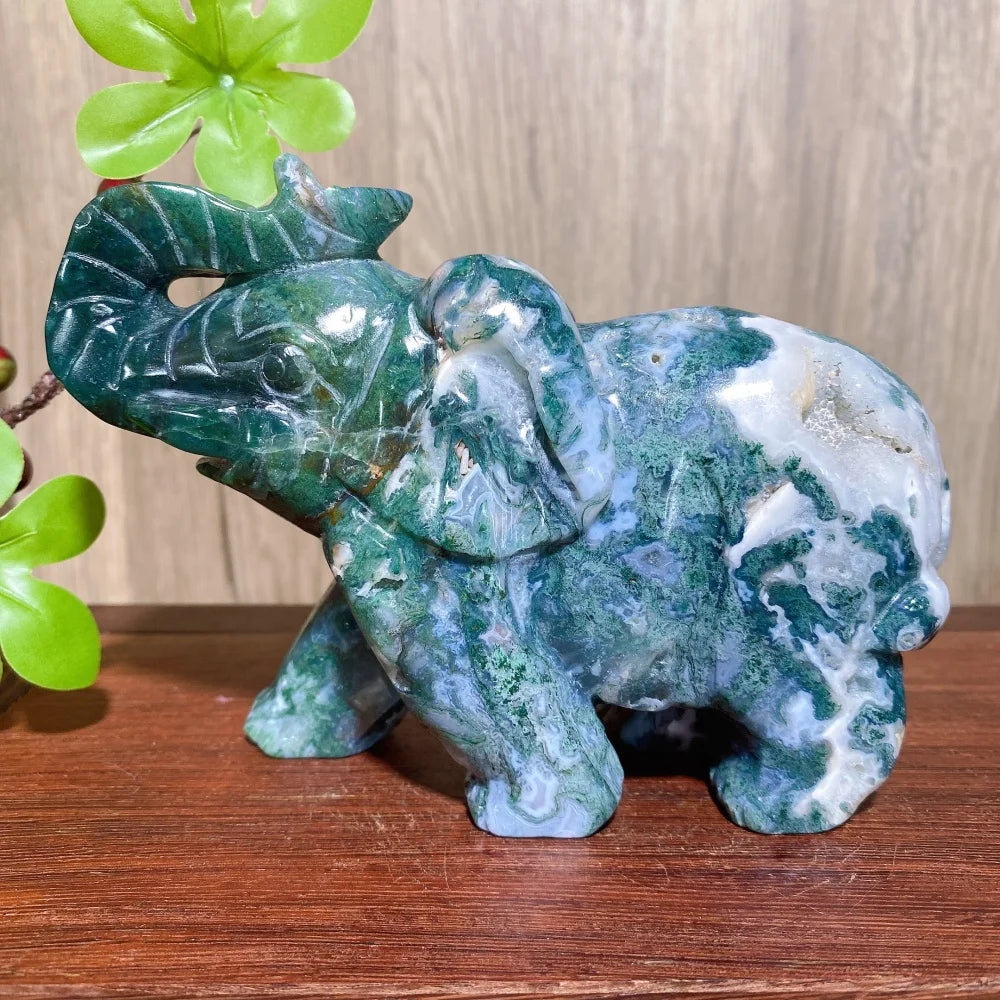 Green Moss Agate Elephant-ToShay.org