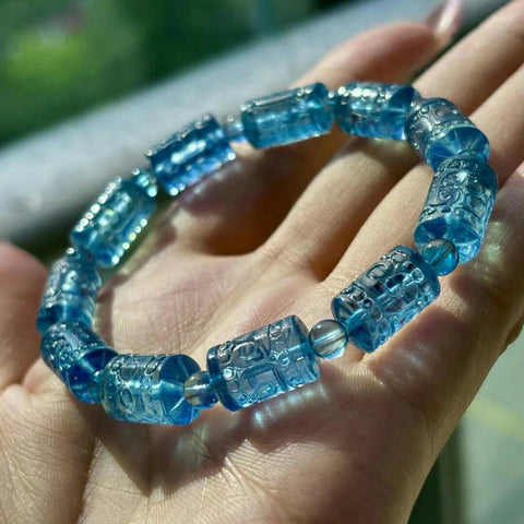 Blue Aquamarine Bracelet-ToShay.org