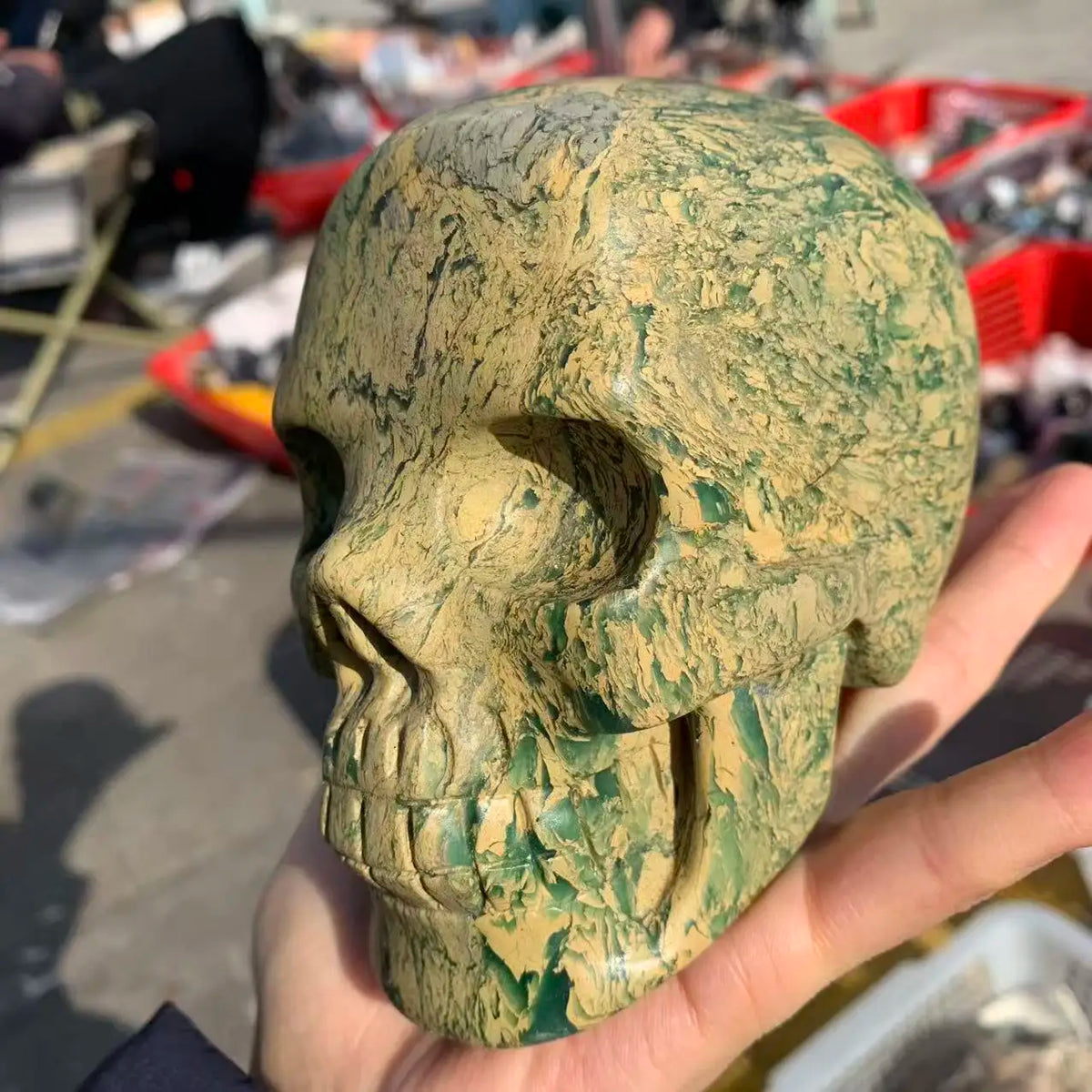 Yellow Banded Agate Skull-ToShay.org