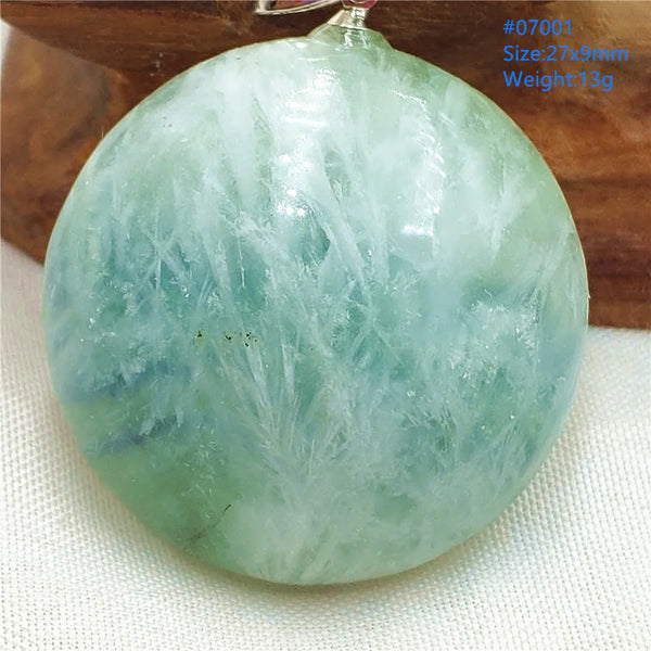Green Feather Fluorite Pendant-ToShay.org