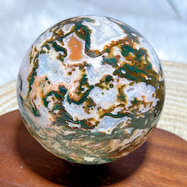 Carnelian Moss Agate Ball-ToShay.org