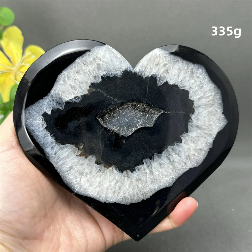 Black Agate Crystal Heart-ToShay.org