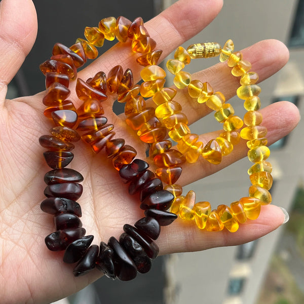 Yellow Amber Bead Necklace-ToShay.org