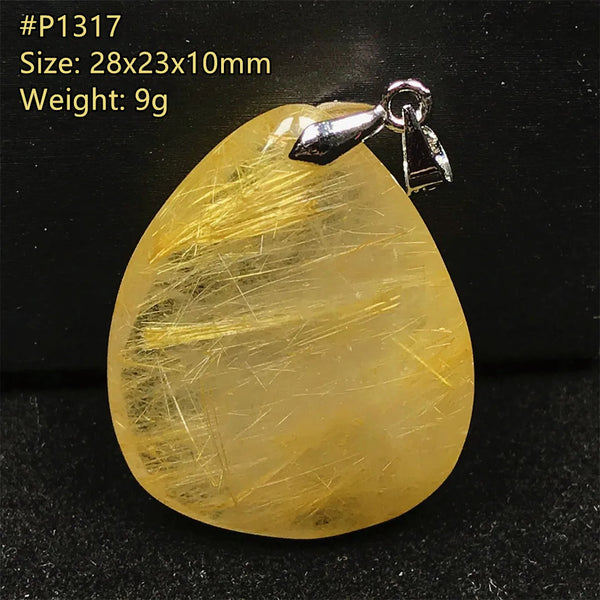 Gold Rutilated Quartz Pendant-ToShay.org
