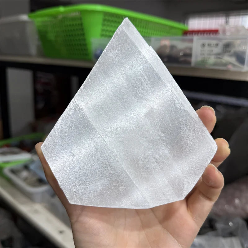 White Selenite Crystal Slab-ToShay.org