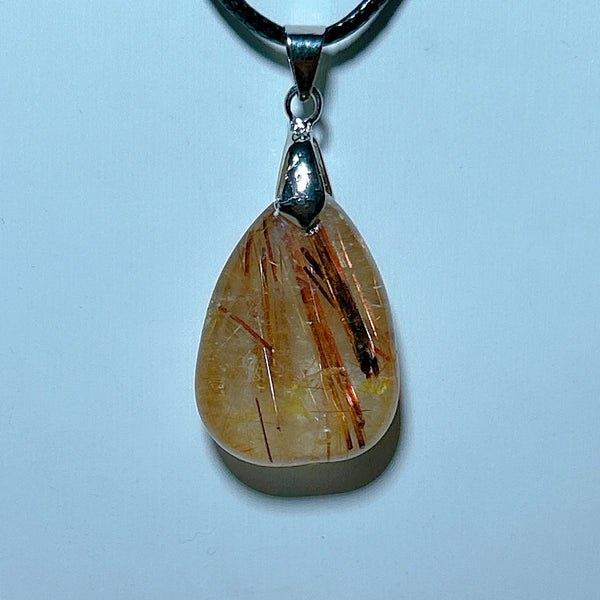 Gold Rutilated Crystal Pendant-ToShay.org