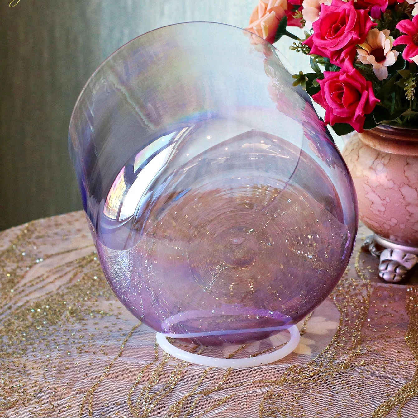 Purple Aurora Crystal Singing Bowl-ToShay.org