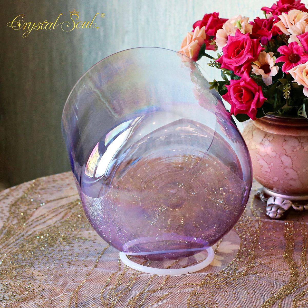 Purple Aurora Crystal Singing Bowl-ToShay.org