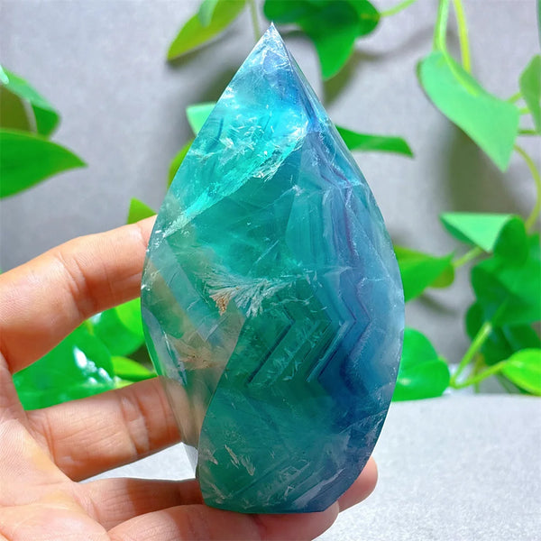 Green Rainbow Fluorite Flame-ToShay.org