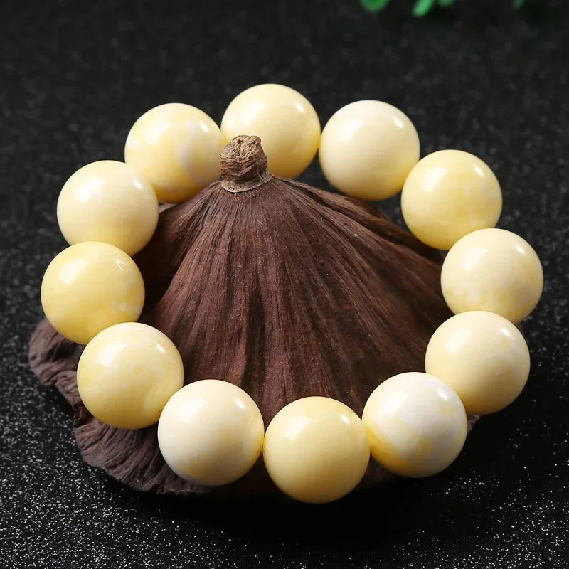 Yellow Amber Bead Bracelet-ToShay.org