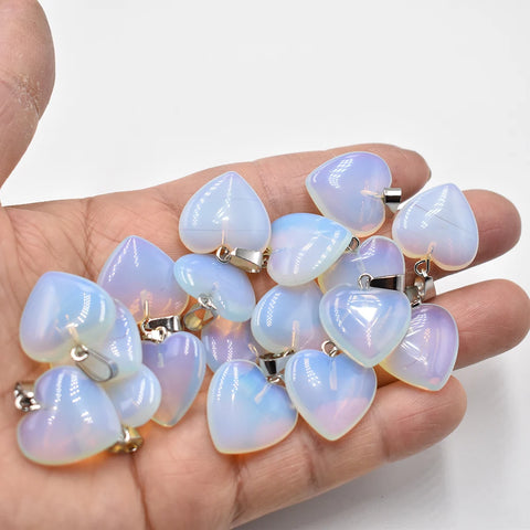 White Opal Stone Hearts-ToShay.org