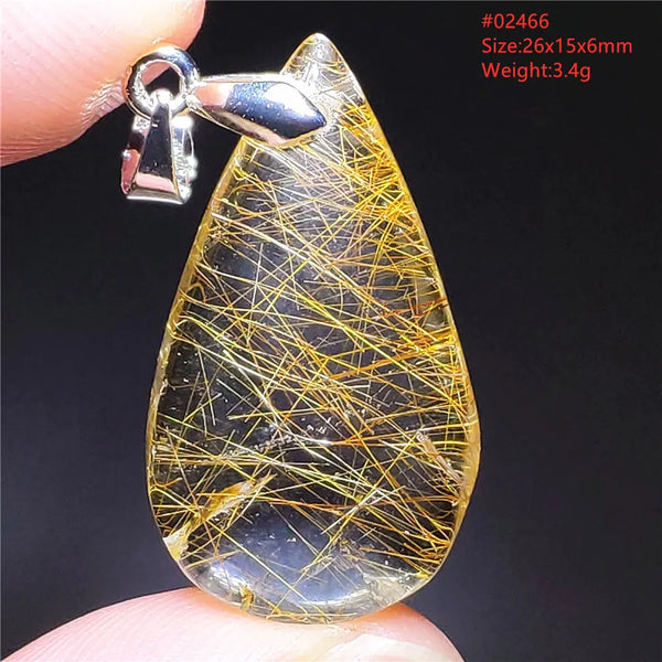 Gold Rutilated Quartz Pendant-ToShay.org