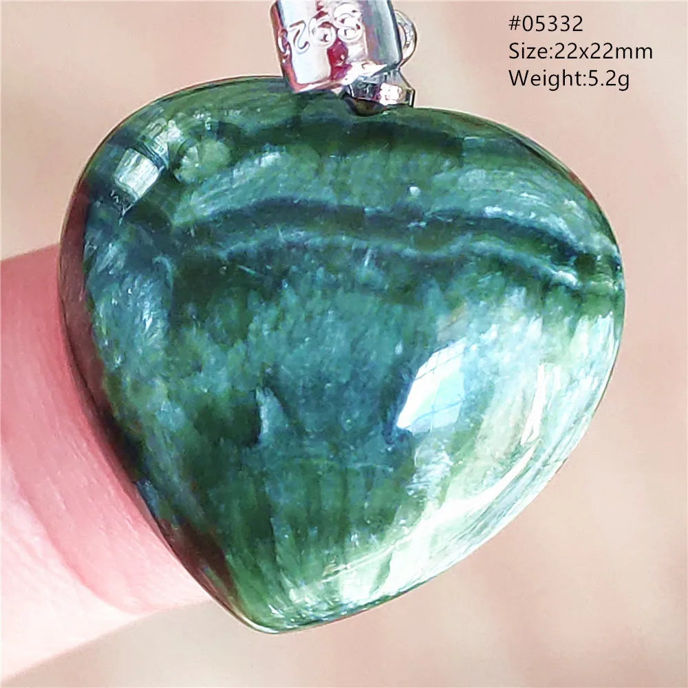 Green Seraphinite Heart Pendant-ToShay.org