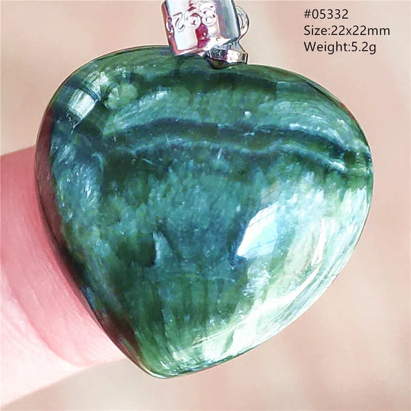 Green Seraphinite Heart Pendant-ToShay.org