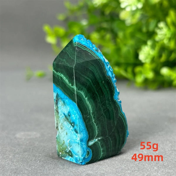 Blue Chrysocolla Malachite Point-ToShay.org