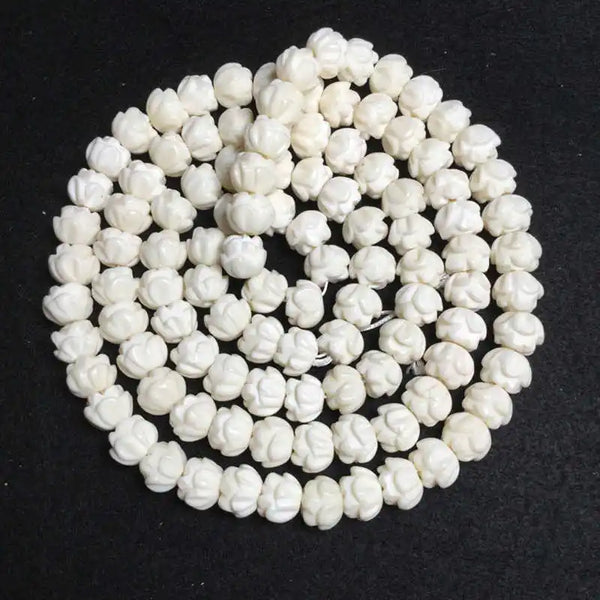 White Yak Bone Lotus Beads-ToShay.org