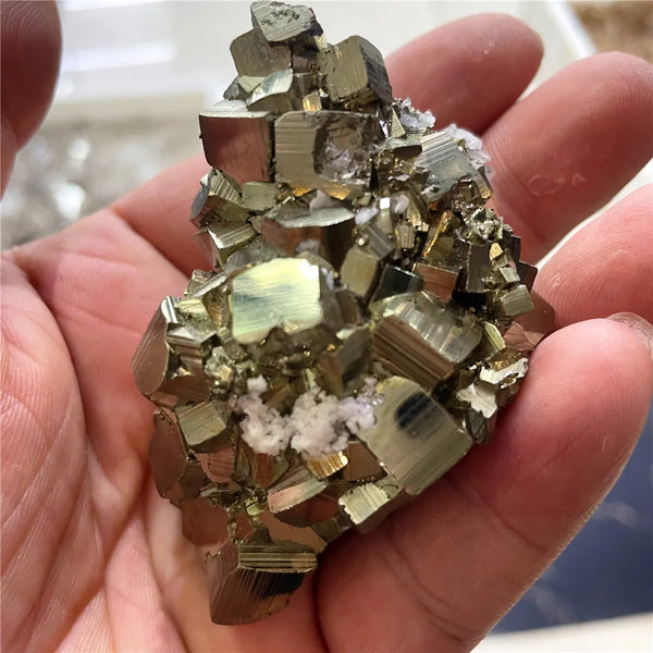 Gold Pyrite Crystal Cluster-ToShay.org