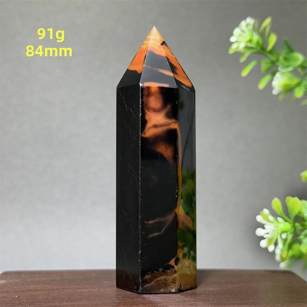 Black Red Agate Stripe Obelisk-ToShay.org