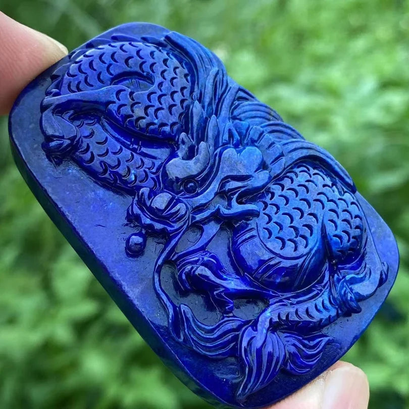 Blue Lapis Lazuli Dragon Pendant-ToShay.org