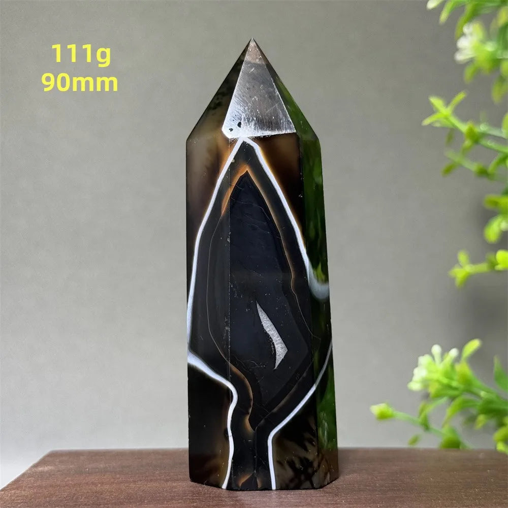 Black Red Agate Stripe Obelisk-ToShay.org