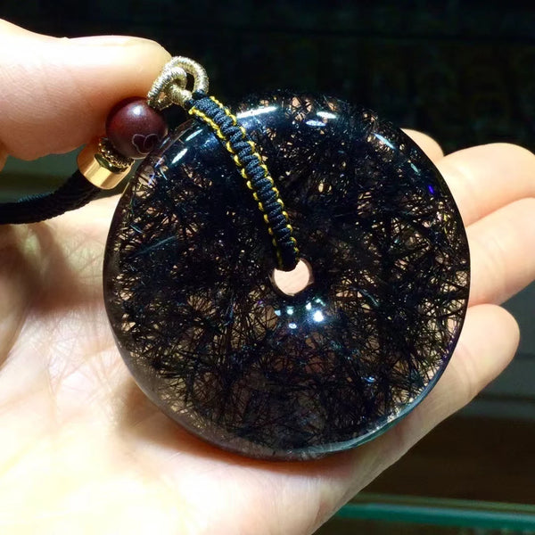 Black Rutilated Quartz Pendant-ToShay.org