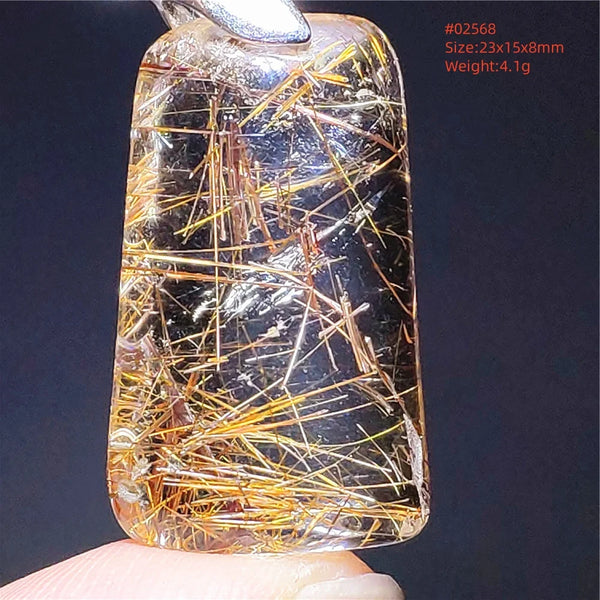 Gold Rutilated Quartz Pendant-ToShay.org