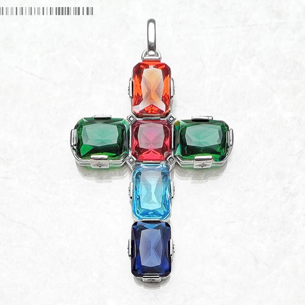 Gold Gemstone Cross Pendant-ToShay.org