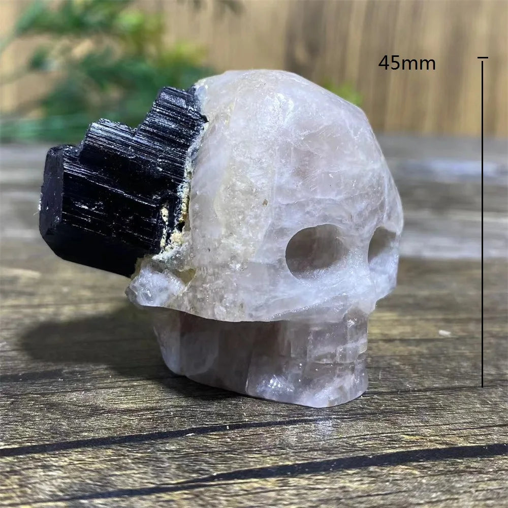 Black Tourmaline Geode Skull-ToShay.org