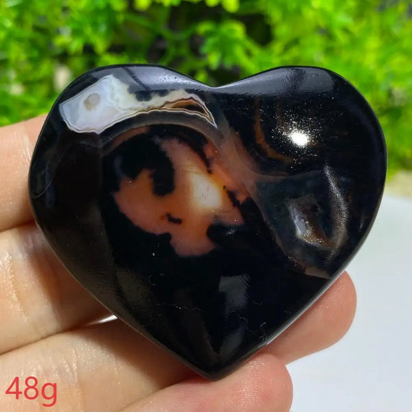 Black Agate Geode Heart-ToShay.org