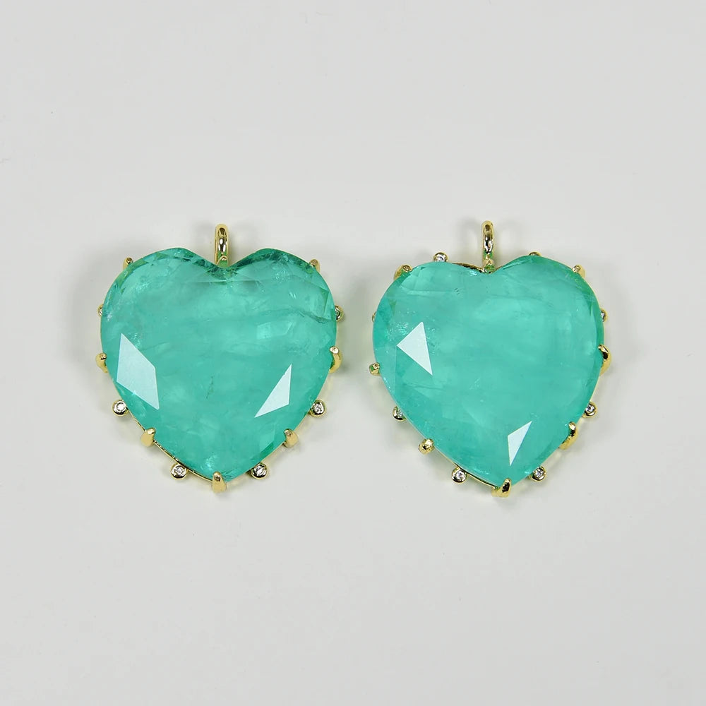 Green Crystal Quartz Hearts-ToShay.org