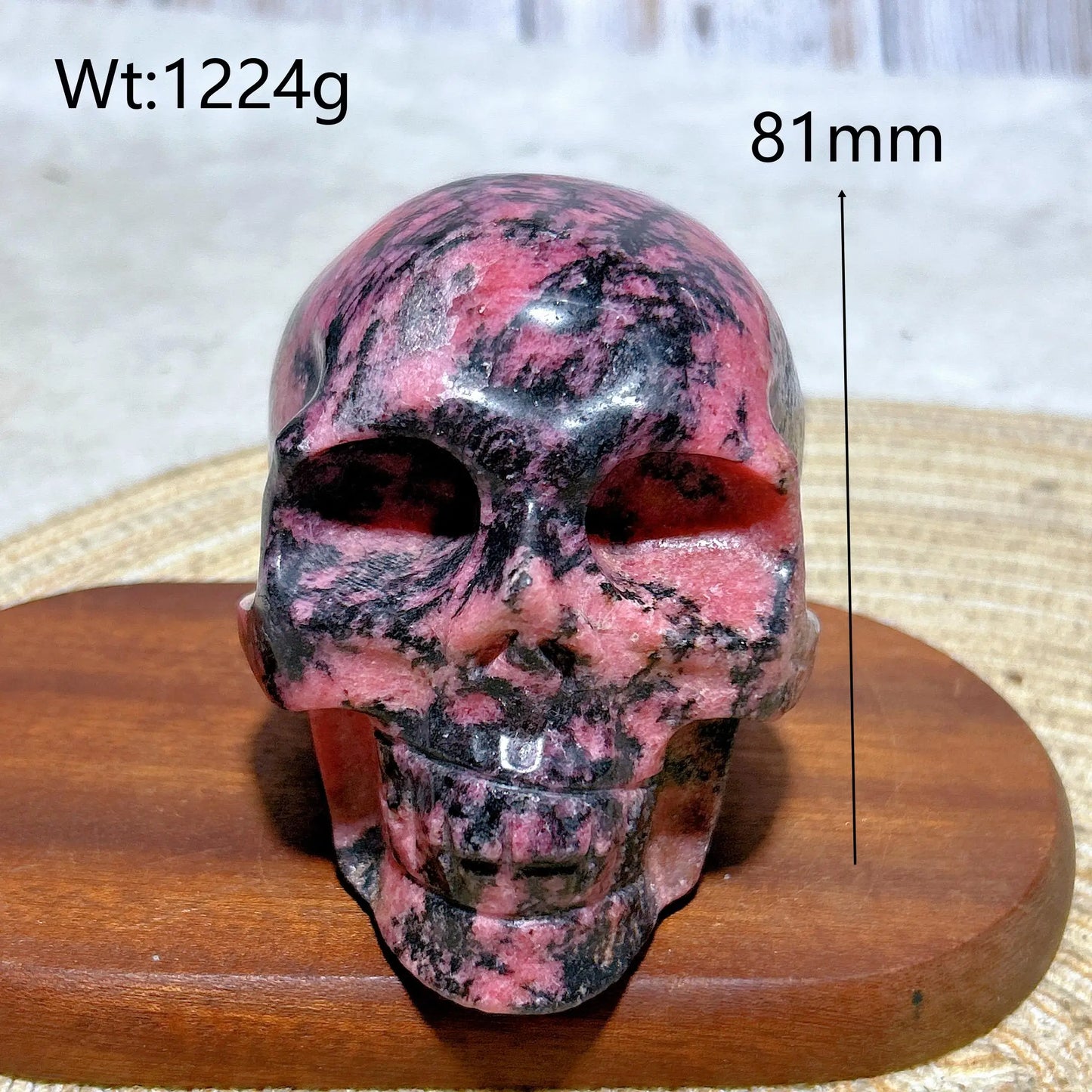 Pink Rhodonite Skull-ToShay.org