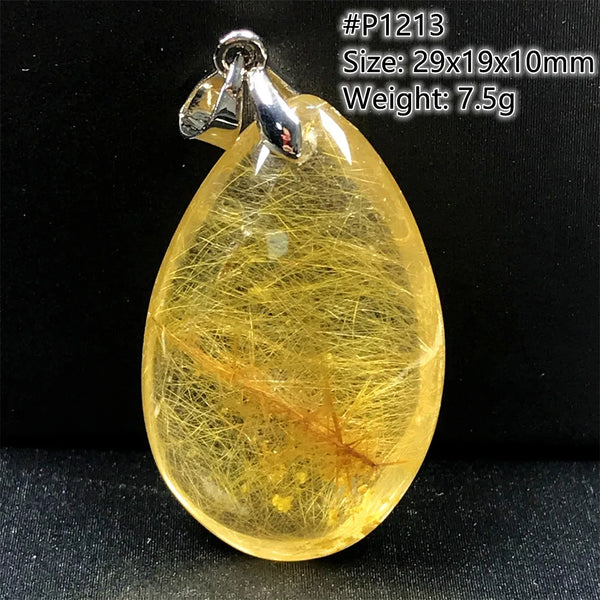 Gold Rutilated Quartz Pendant-ToShay.org