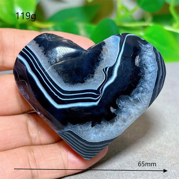 Black Silk Agate Heart-ToShay.org