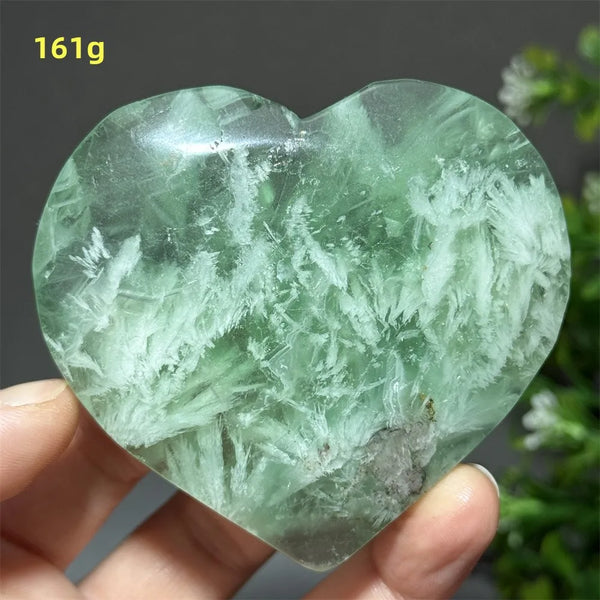 Green Feather Fluorite Heart-ToShay.org