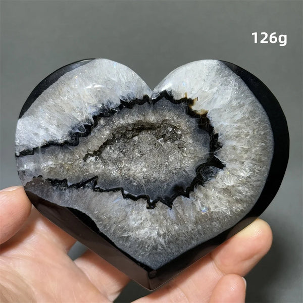 Black Agate Geode Heart-ToShay.org