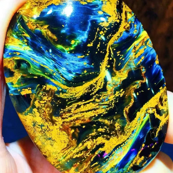 Blue Yellow Pietersite Pendant-ToShay.org