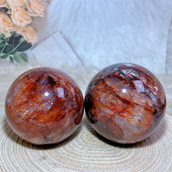 Red Rainbow Fire Quartz Ball-ToShay.org