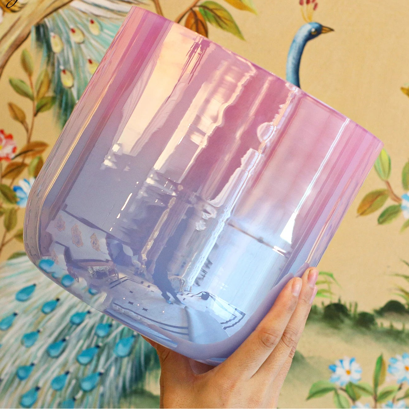 Crystal Soul High Quality Thickened Pink Blue Gradient Alchemy Crystal Bowl Singing-ToShay.org