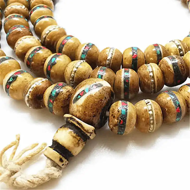 Brown Ox Bone Prayer Mala-ToShay.org