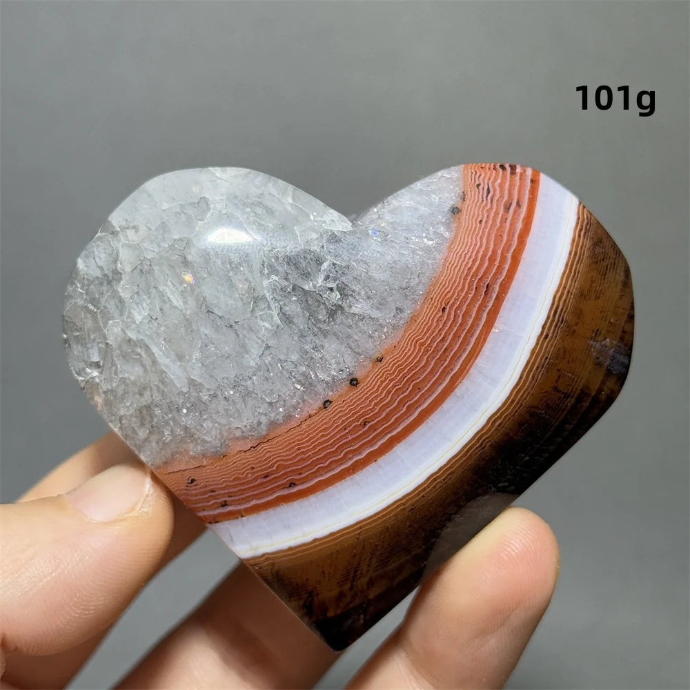 Red Black Striped Agate Heart-ToShay.org