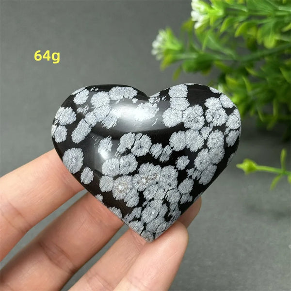 Black Snowflake Obsidian Heart-ToShay.org