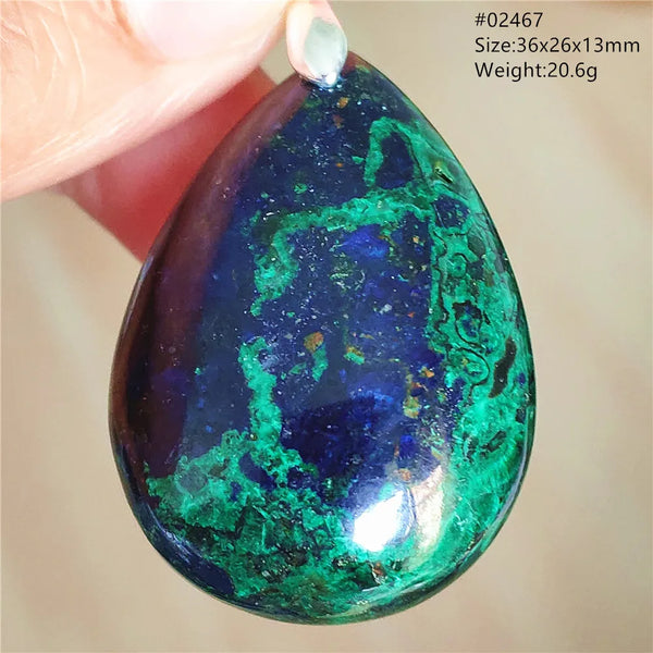 Blue Azulite Malachite Pendant-ToShay.org